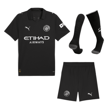 Manchester City Uitshirt Set 2025/26 Zwart