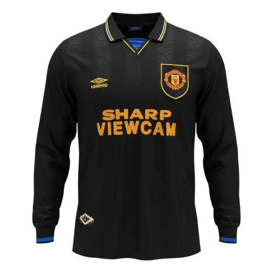 Retro Manchester United Uitshirt Lange Mouwen 1993/94 Zwart