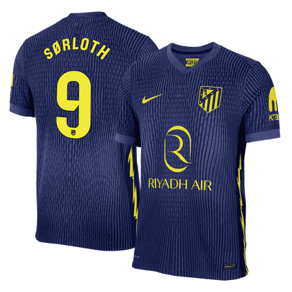 SØRLOTH #9 Atlético Uit tenue Shirt 2025/26 Marineblauw Speler