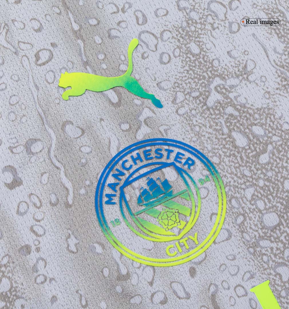 Manchester City Derde Thuisshirt Kit 2025/26 Kinderen Grijs