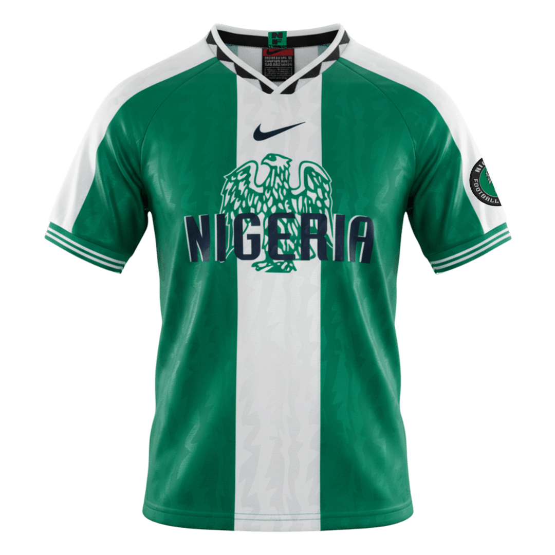 Retro Nigeria Thuisshirt 1996 Groen & Wit