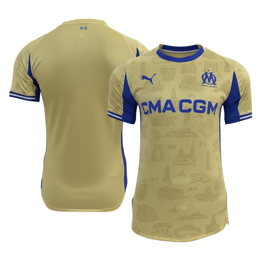 Olympique de Marseille Vierde Tenue 2025/26 Geel Speler Grote Maat