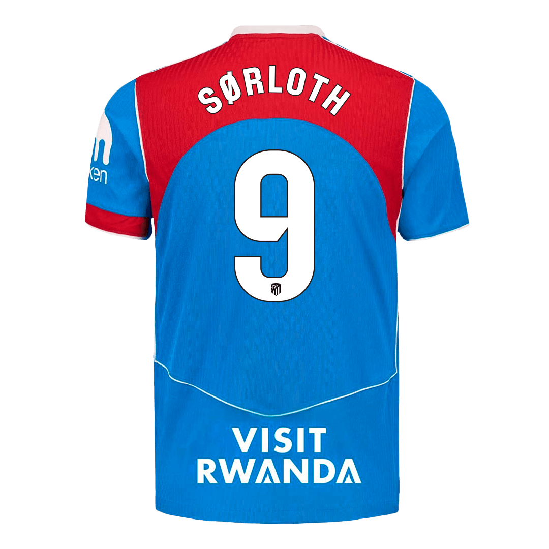 SØRLOTH #9 Atlético Derde Thuisshirt 2025/26 Blauw Speler