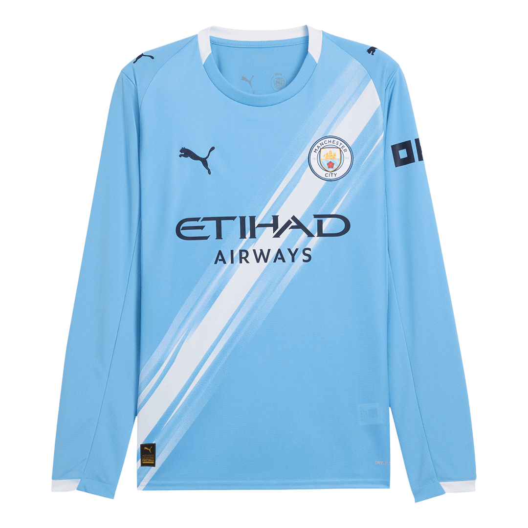 Manchester City Thuisshirt Lange Mouwen 2025/26 Grote Maten
