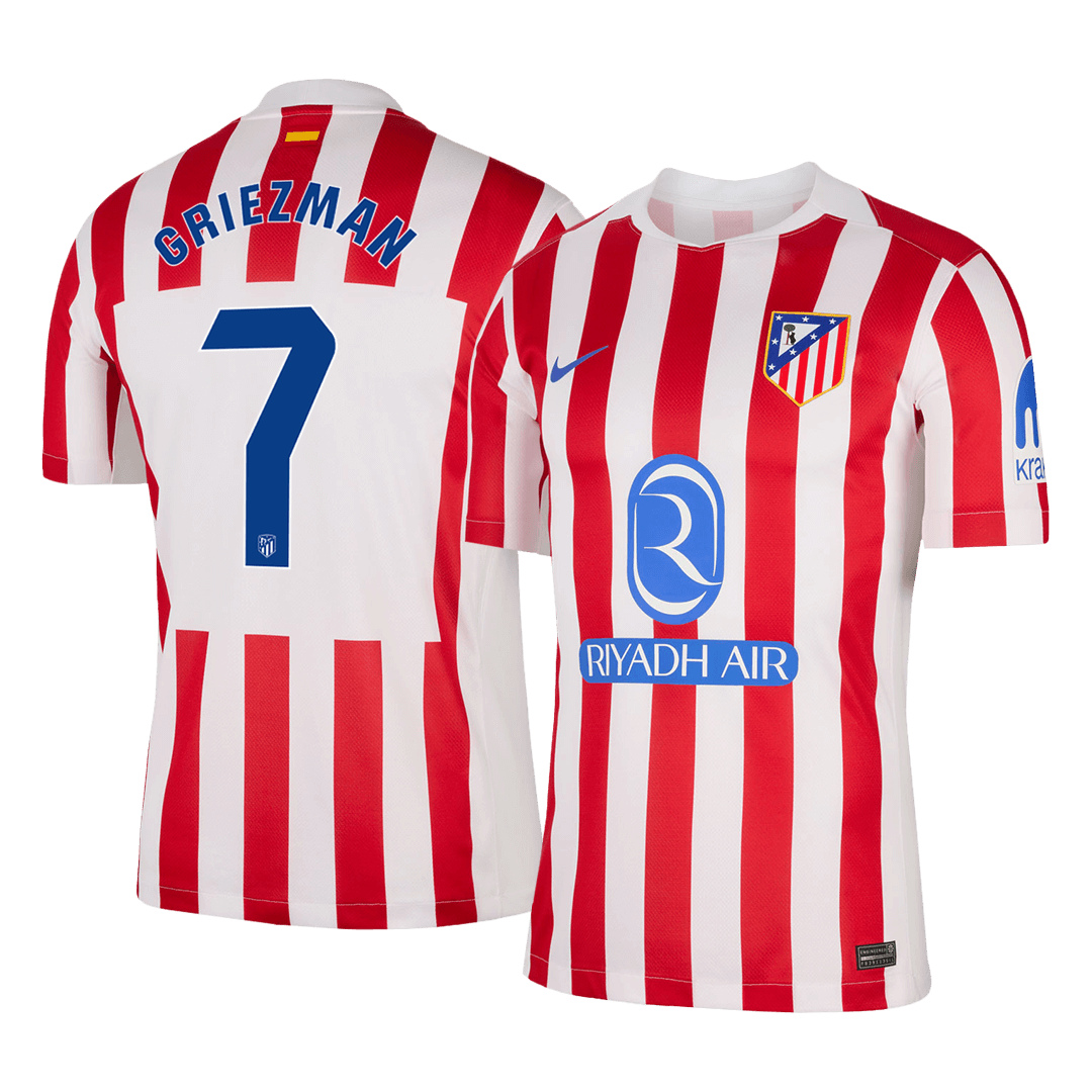 GRIEZMANN #7 Atlético Thuisshirt 2025/26 Rood-Wit