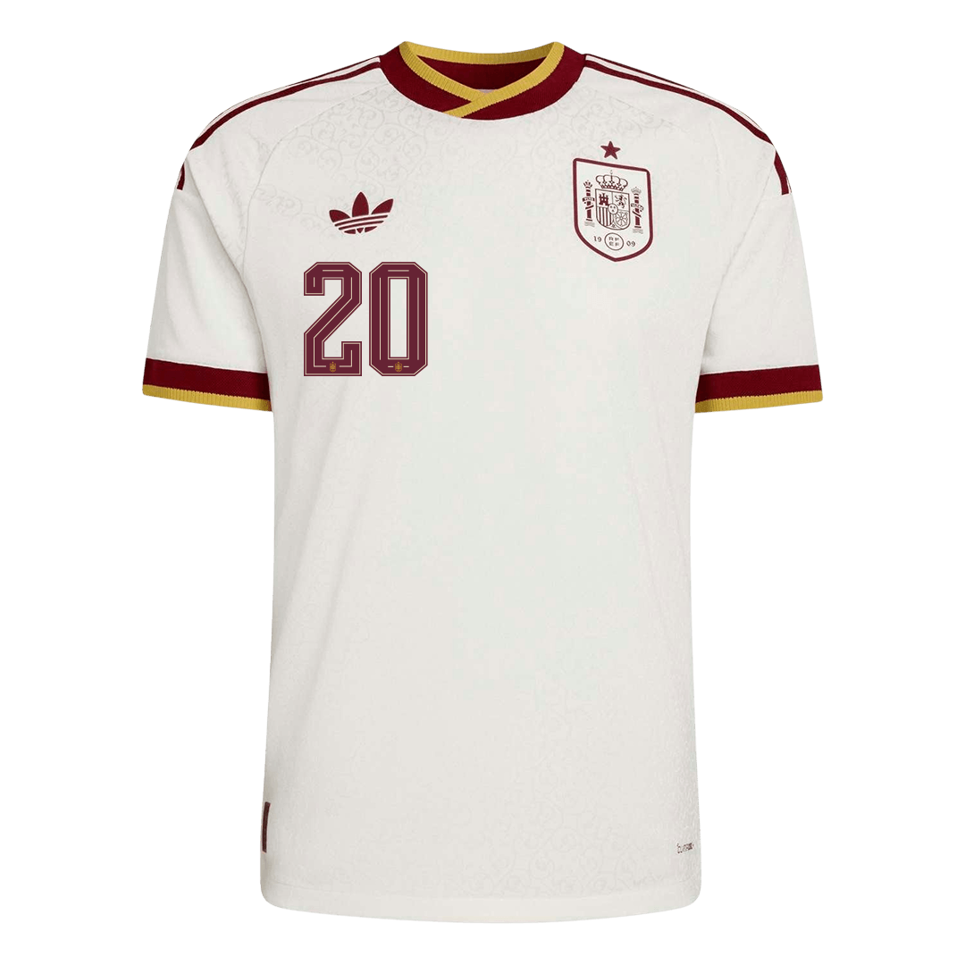 PEDRI #20 Espagne Extérieur Maillot - Coupe du Monde 2026 Blanc Joueur