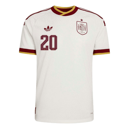 PEDRI #20 Espagne Extérieur Maillot - Coupe du Monde 2026 Blanc Joueur