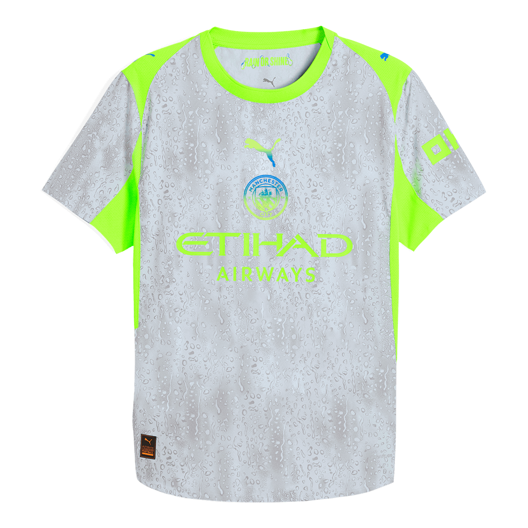 Manchester City Derde Thuisshirt 2025/26 Grijs Authentiek Grote Maten