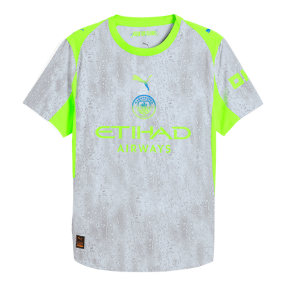Manchester City Derde Thuisshirt 2025/26 Grijs Authentiek Grote Maten