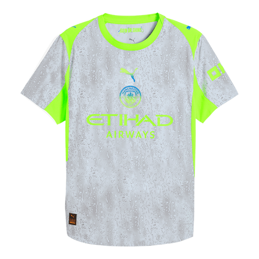 Manchester City Derde Thuisshirt 2025/26 Grijs Authentiek Grote Maten