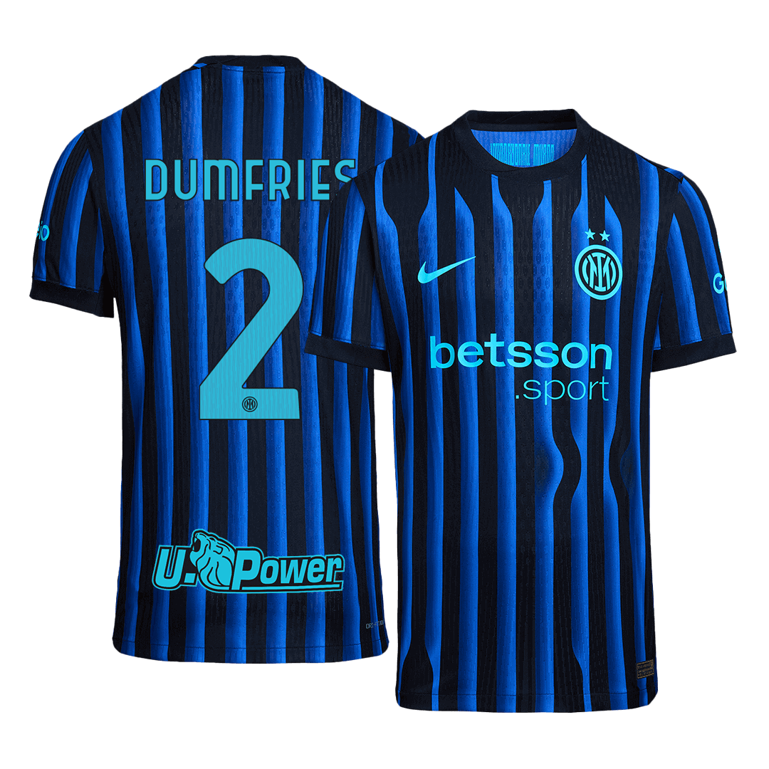 DUMFRIES #2 Inter Milan Thuisshirt 2025/26 Blauw&Zwart Authentiek