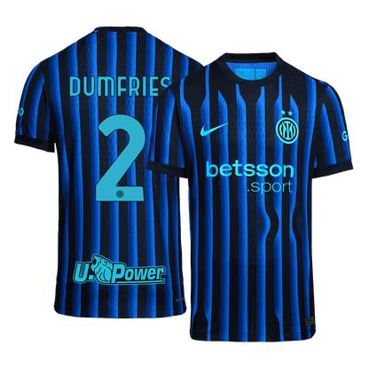 DUMFRIES #2 Inter Milan Thuisshirt 2025/26 Blauw&Zwart Authentiek