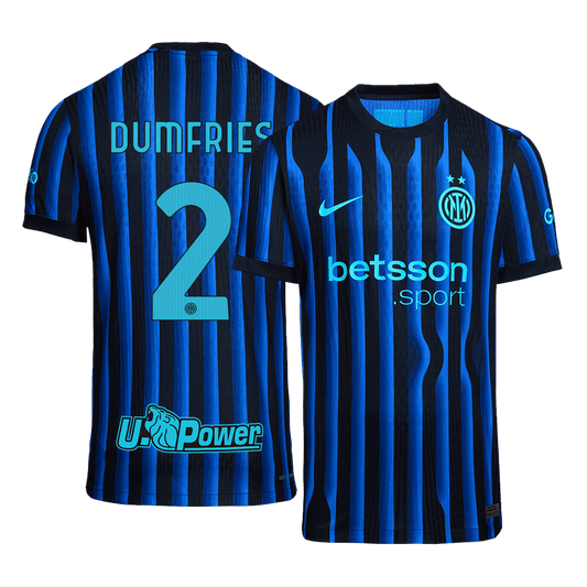 DUMFRIES #2 Inter Milan Thuisshirt 2025/26 Blauw&Zwart Authentiek