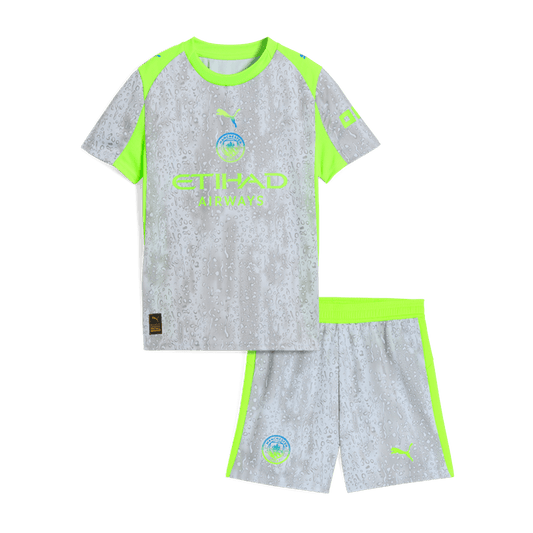 Manchester City Derde Thuistenue Kit 2025/26 Kinderen Grijs