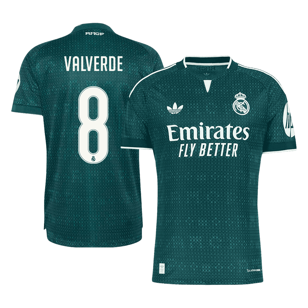 VALVERDE #8 Real Madrid Extérieur Maillot 2026/27 Vert Joueur