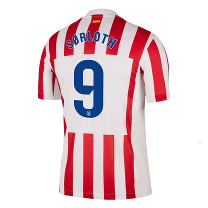 SØRLOTH #9 Atlético Thuisshirt 2025/26 Rood & Wit