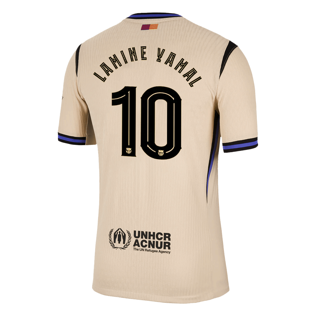 LAMINE YAMAL #10 Barcelona Uit Thuisshirt 2025/26 Geel Authentiek - UCL