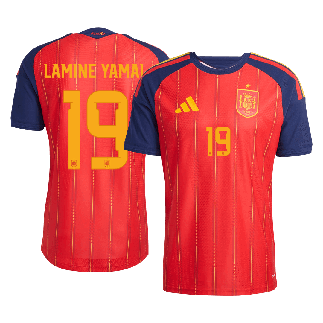 LAMINE YAMAL #19 Spanje Thuisshirt - Wereldkampioenschap 2026 Rood Speler