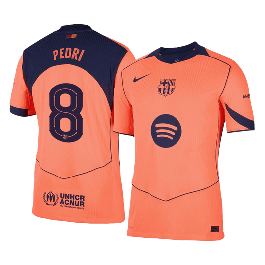 PEDRI #8 Barcelona Derde Shirt 2025/26 Oranje Authentiek - UCL