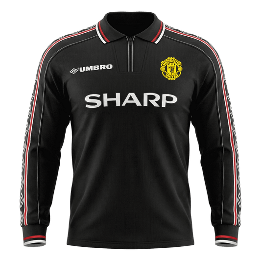 Retro Manchester United Uitshirt Lange Mouwen 1998 Zwart