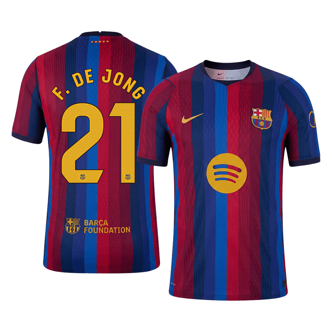 F. DE JONG #21 Barcelone Domicile Maillot 2026/27 Rouge&Bleu Joueur