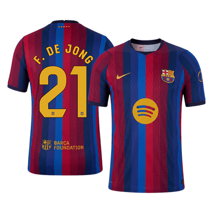 F. DE JONG #21 Barcelone Domicile Maillot 2026/27 Rouge&Bleu Joueur