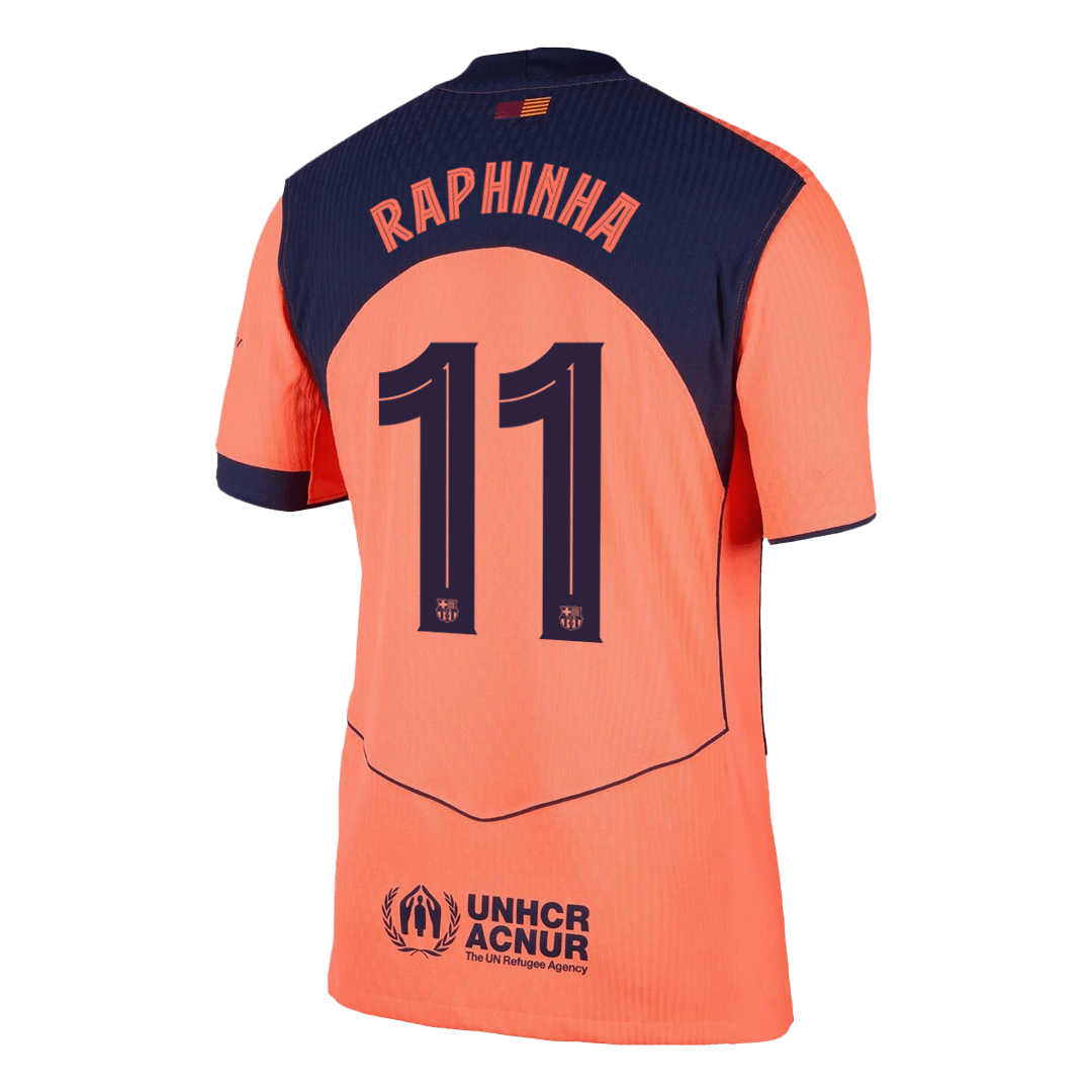 RAPHINHA #11 Barcelona Derde Thuisshirt 2025/26 Oranje Authentiek - UCL