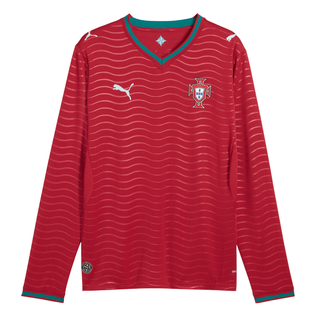 Portugal Thuisvoetbalshirt Lange Mouwen - Wereldkampioenschap 2026 Rood