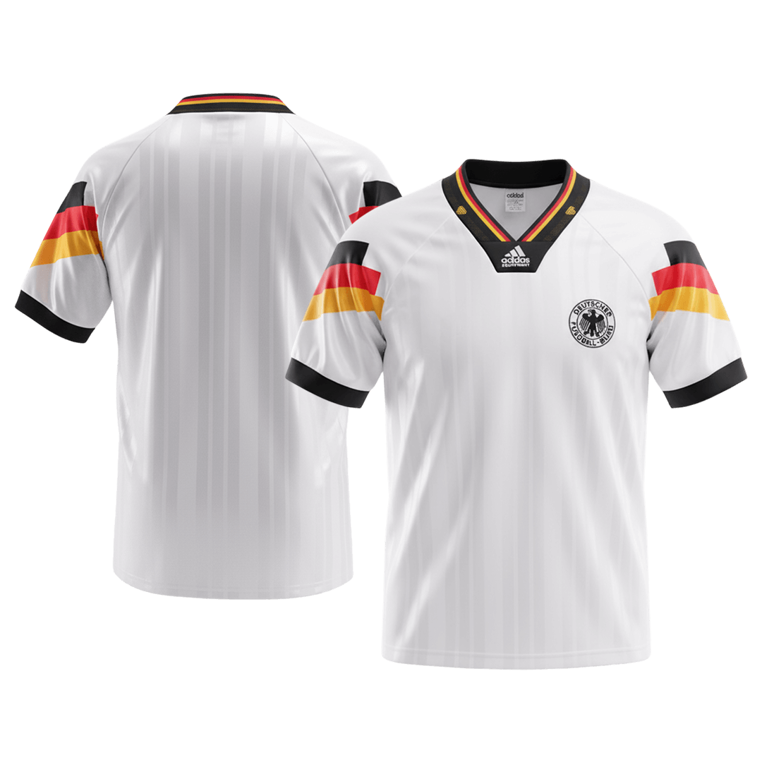 Retro Duitsland Thuisshirt 1992 Wit