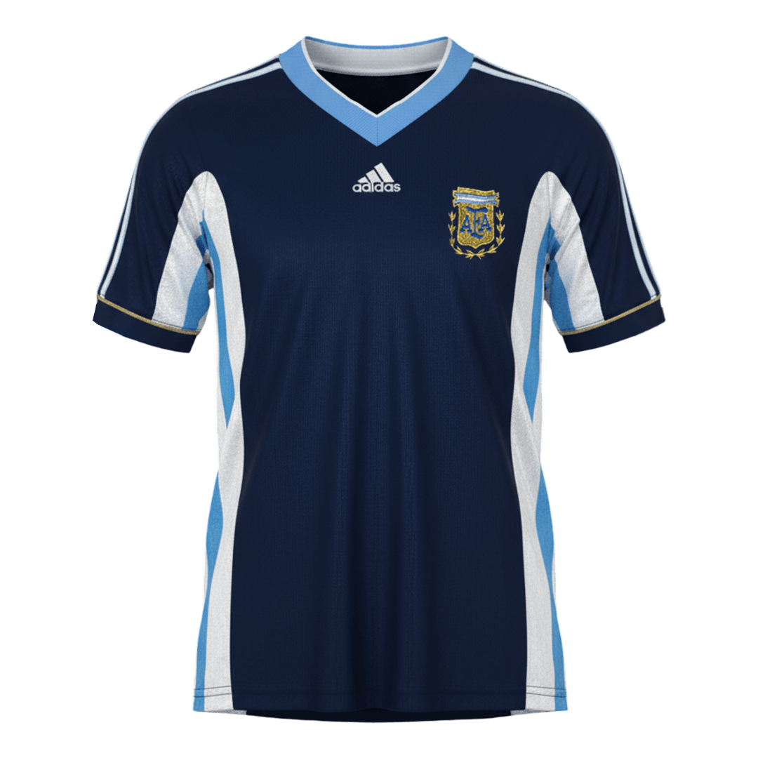 Retro Argentinië Uitshirt 1998 Marineblauw