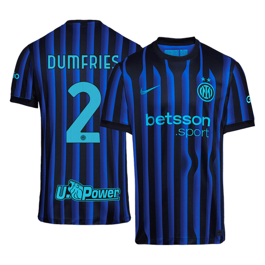 DUMFRIES #2 Inter Milan Thuis Shirt 2025/26 Blauw&Zwart