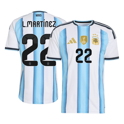 L.MARTÍNEZ #22 Argentinië Thuisshirt WK 2026 Blauw&Wit Speler