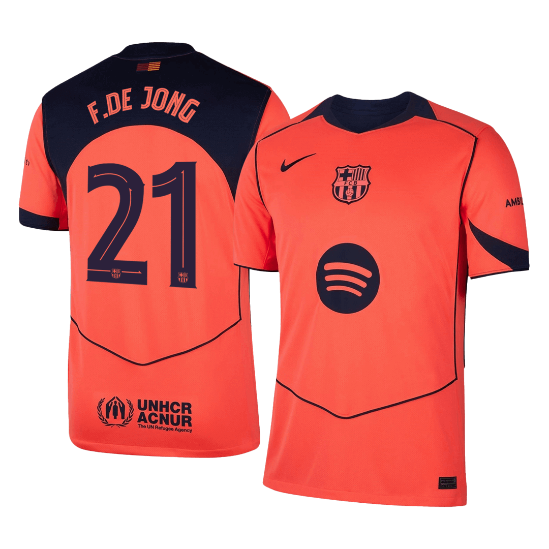 F.DE JONG #21 Barcelona Derde Thuisshirt 2025/26 Oranje - UCL