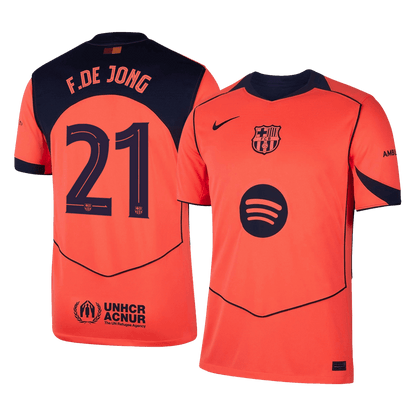 F.DE JONG #21 Barcelona Derde Thuisshirt 2025/26 Oranje - UCL