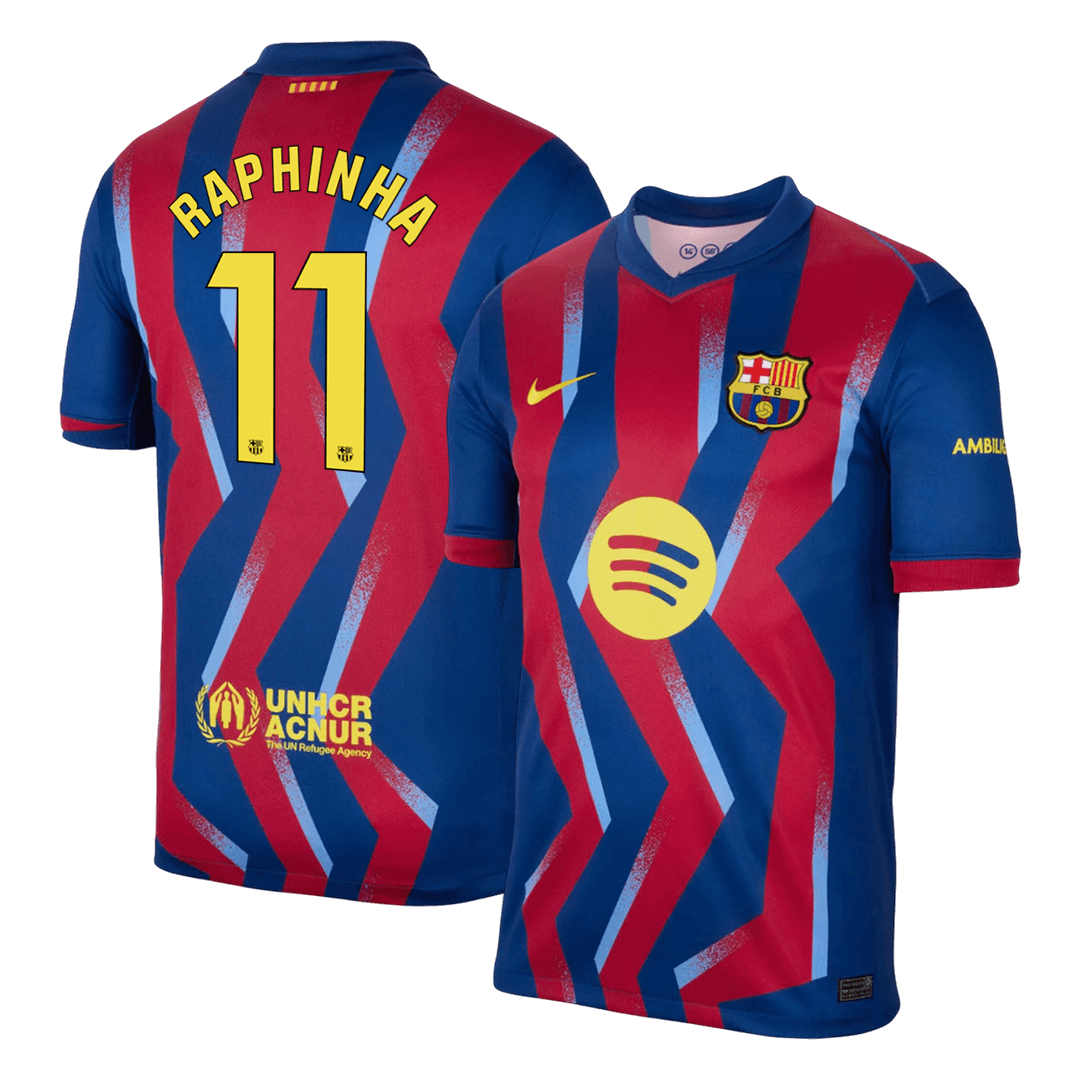 RAPHINHA #11 Barcelona Thuisshirt 2025/26 Rood&Blauw
