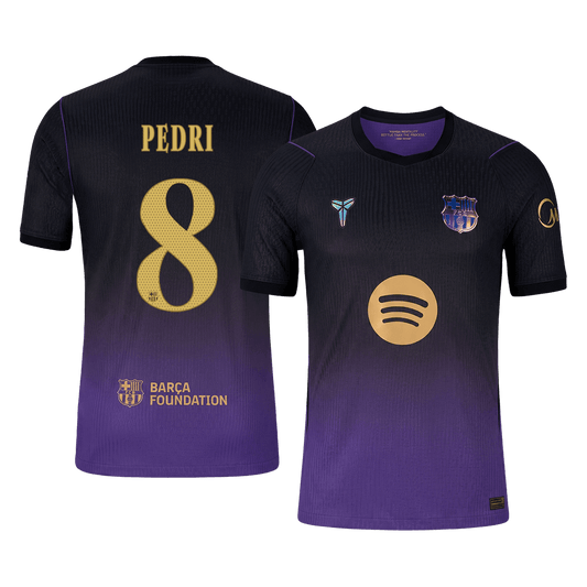 PEDRI #8 Barcelone Extérieur Maillot 2026/27 Black/Purple Joueur - UCL