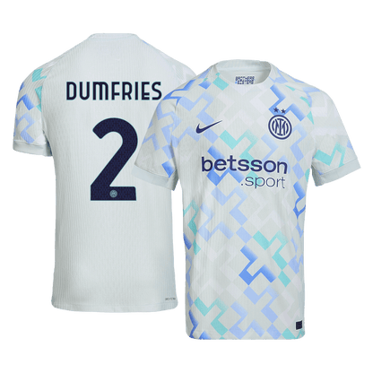 DUMFRIES #2 Inter Milaan Uitshirt 2025/26 Blauw Authentiek