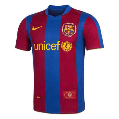 Retro FC Barcelona Thuisshirt 2007/08 Blauw&Granaat