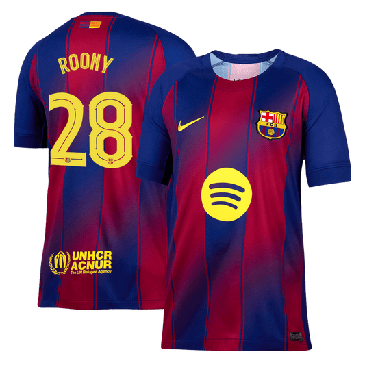 ROONY #28 Barcelona Thuisshirt 2025/26 Rood en Blauw - UCL - Super