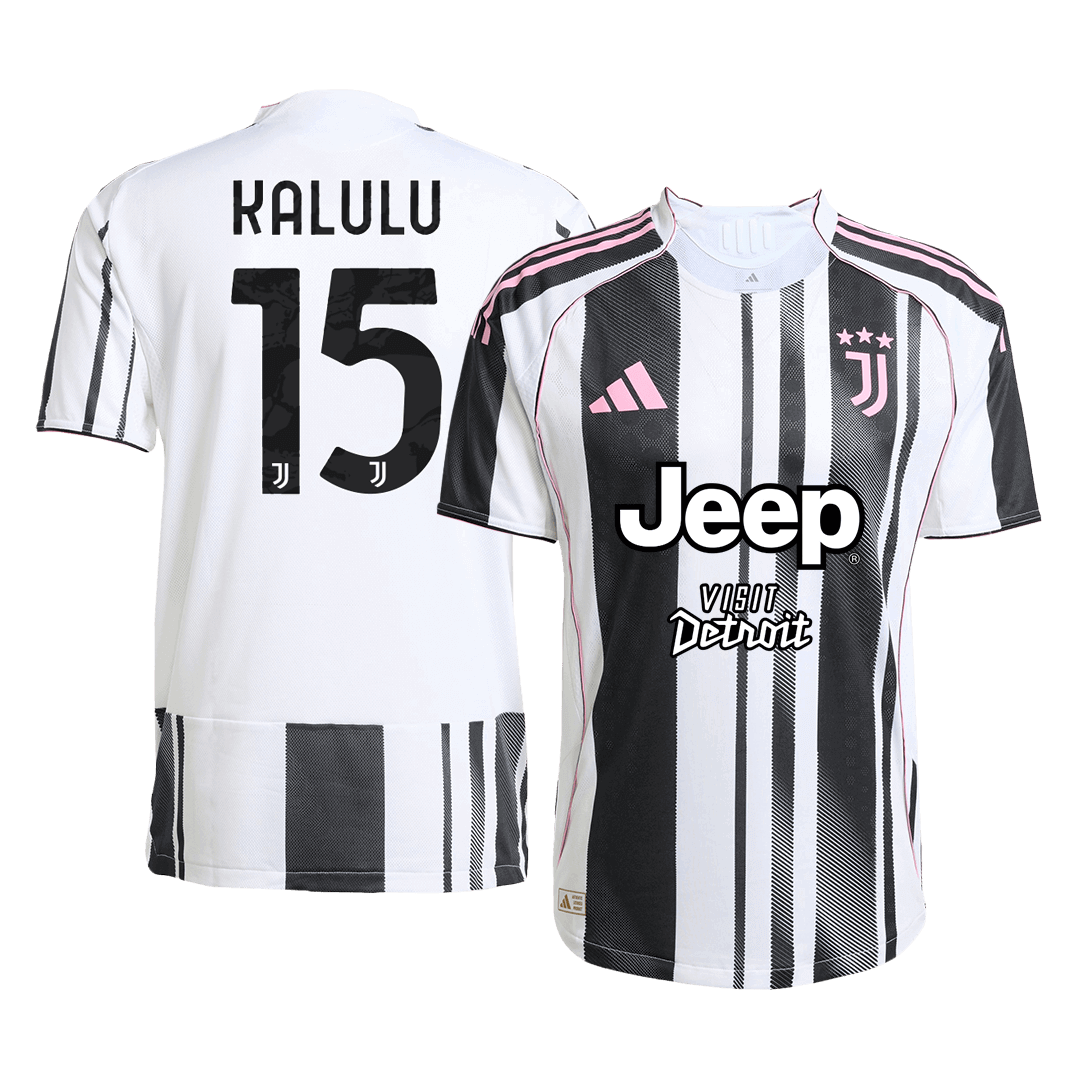 KALULU #15 Juventus Thuisshirt 2025/26 Zwart&Wit Authentiek