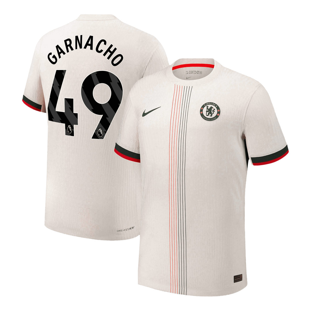 GARNACHO #49 Chelsea Uitshirt 2025/26 Wit Authentiek