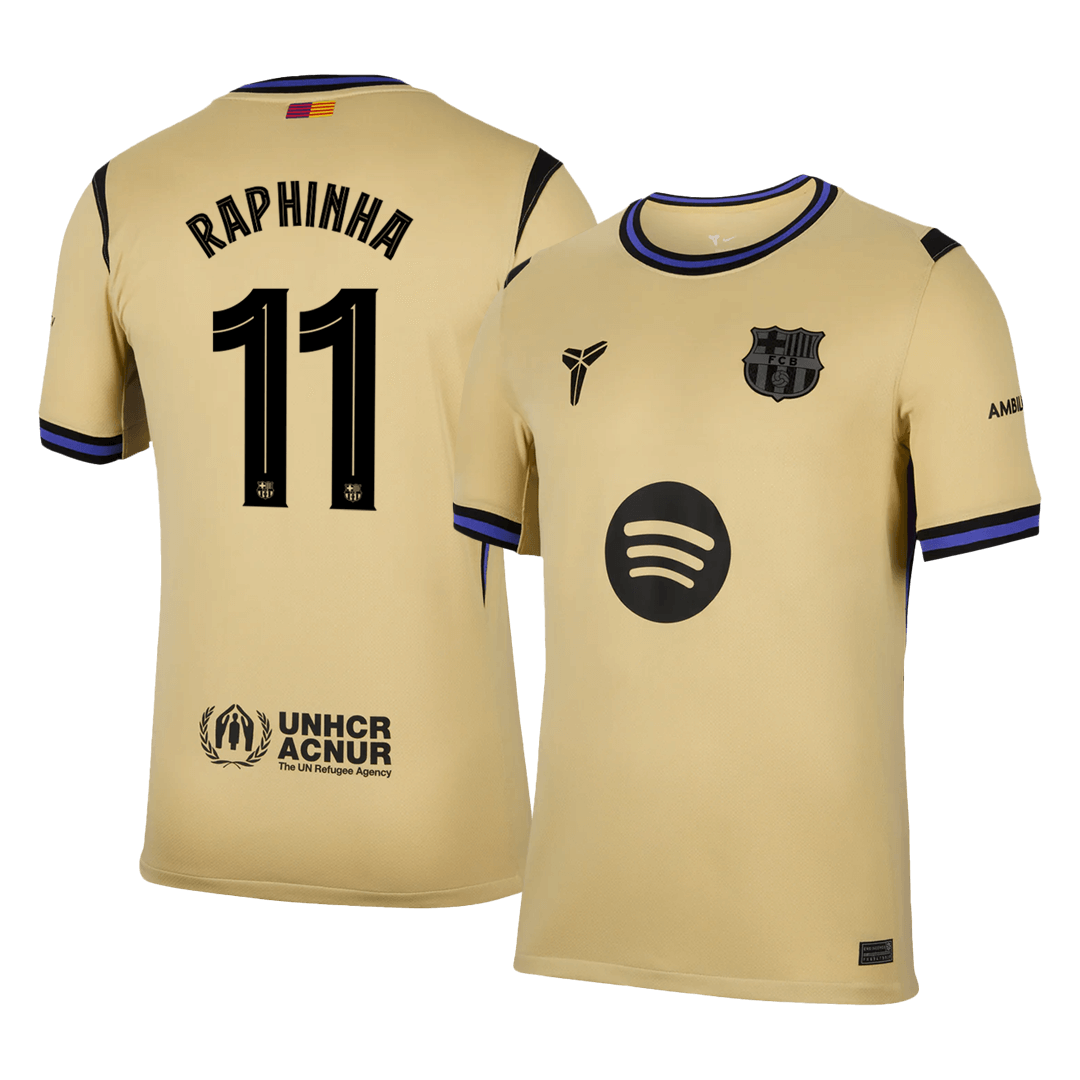 RAPHINHA #11 Barcelona Uit Tenue 2025/26 Geel - UCL