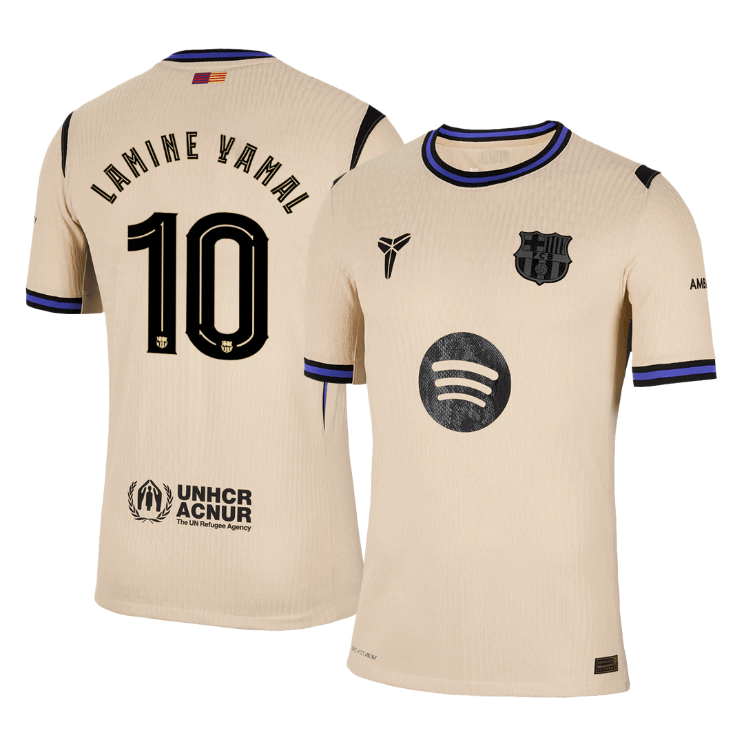 LAMINE YAMAL #10 Barcelona Uit Thuisshirt 2025/26 Geel Authentiek - UCL