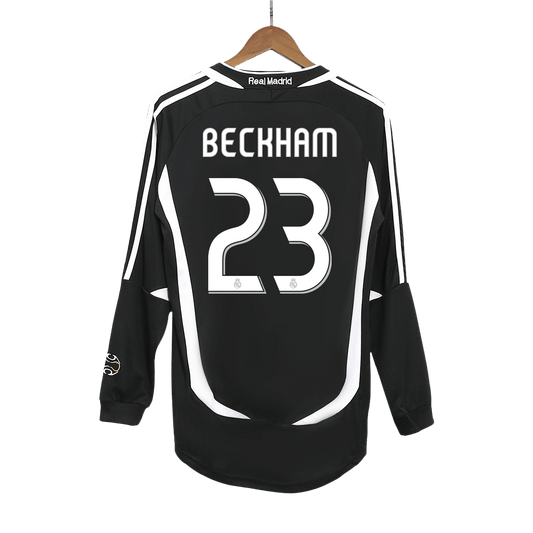 BECKHAM #23 Retro Real Madrid Uit Thuisshirt Lange Mouwen 2006/07