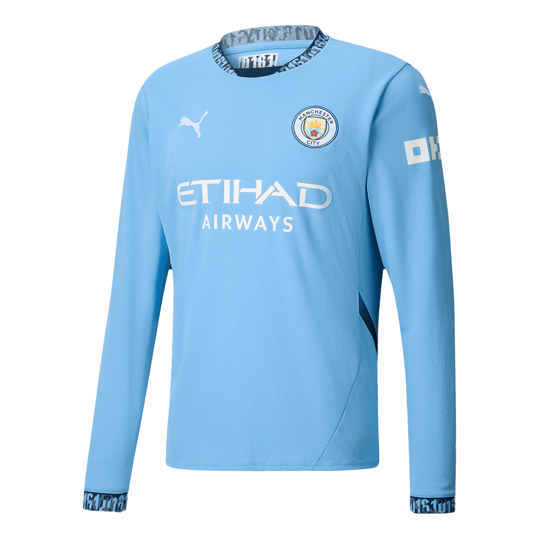 Manchester City Thuisshirt Lange Mouwen 2024/25 Grote Maten