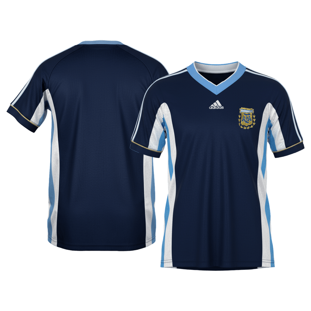 Retro Argentinië Uitshirt 1998 Marineblauw