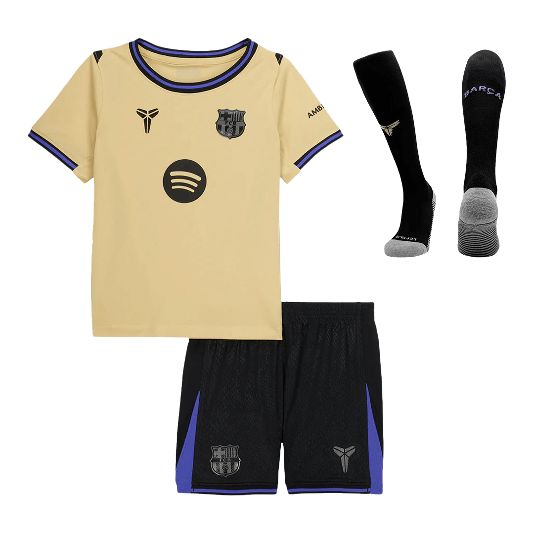 FC Barcelona Uit Thuisshirt Kit 2025/26 Jeugd Geel&Zwart