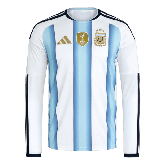 Argentinië Thuisshirt Lange Mouwen - Wereldkampioenschap 2026 Blauw&Wit Grote Maat