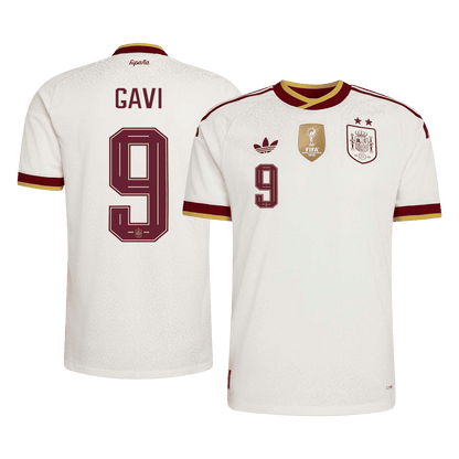 GAVI #9 Espagne Extérieur Maillot - Coupe du Monde 2026 Blanc Joueur