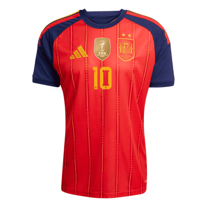 OLMO #10 Espagne Domicile Maillot 2 Stars - Champion Edition - Coupe du Monde 2026 Rouge